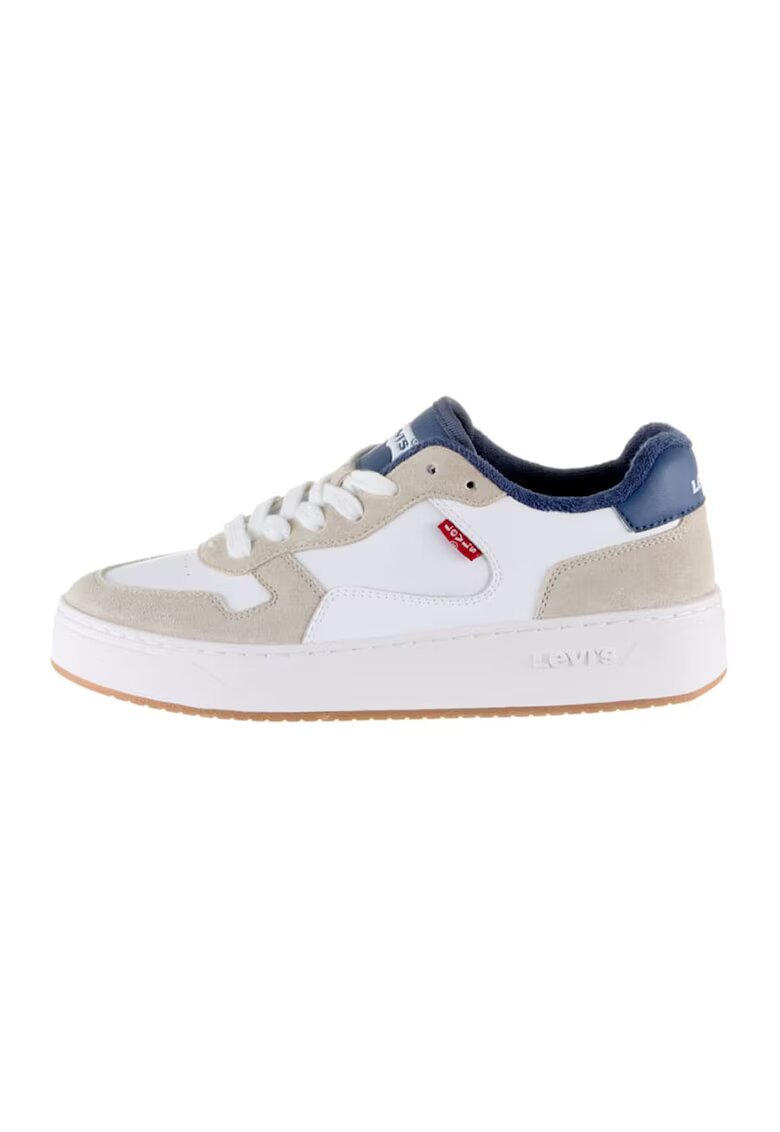 Levi's Pantofi sport de piele si piele intoarsa - Alb/Bej/Bleumarin