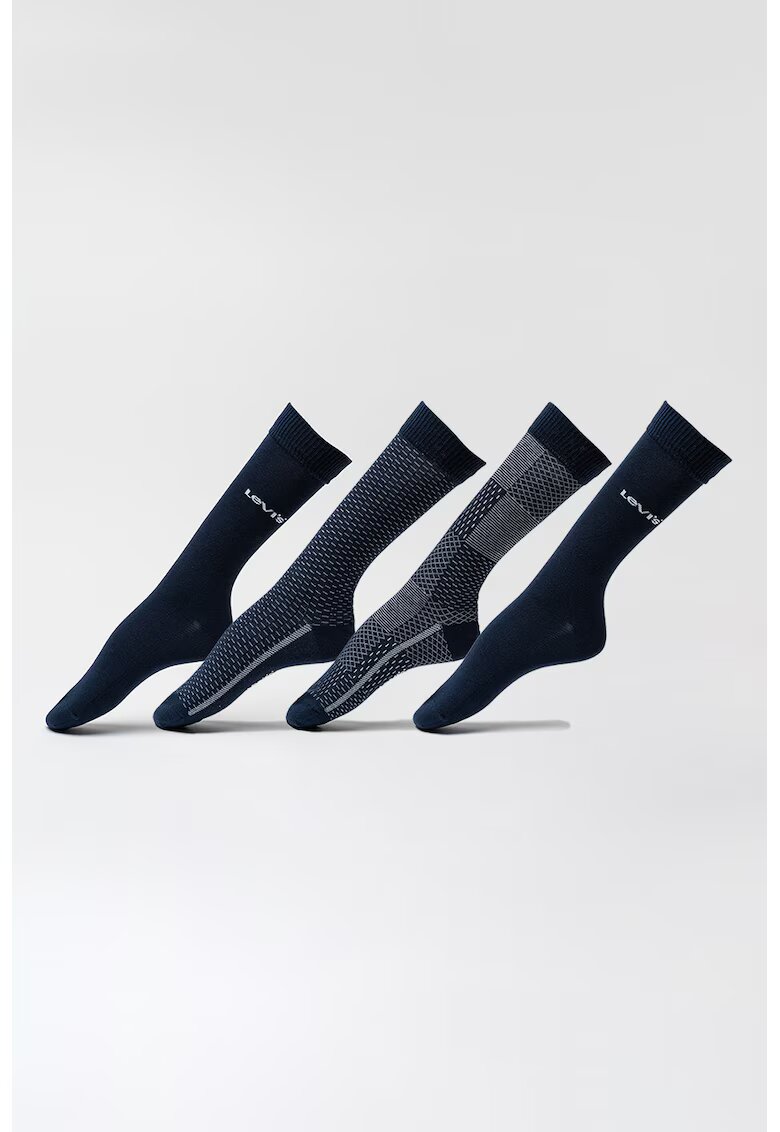 Levi's Set de sosete lungi unisex - 4 perechi - Bleumarin