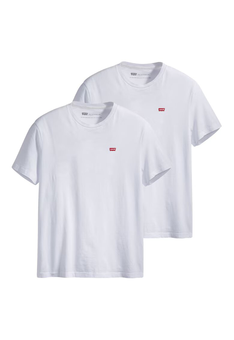 Levi's Set de tricouri din bumbac cu logo brodat discret - 2 piese - Alb