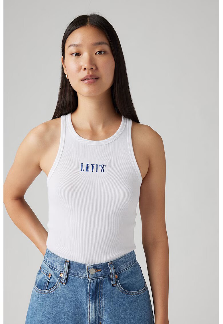 Levi's Top cu logo brodat - Albastru royal/Alb optic