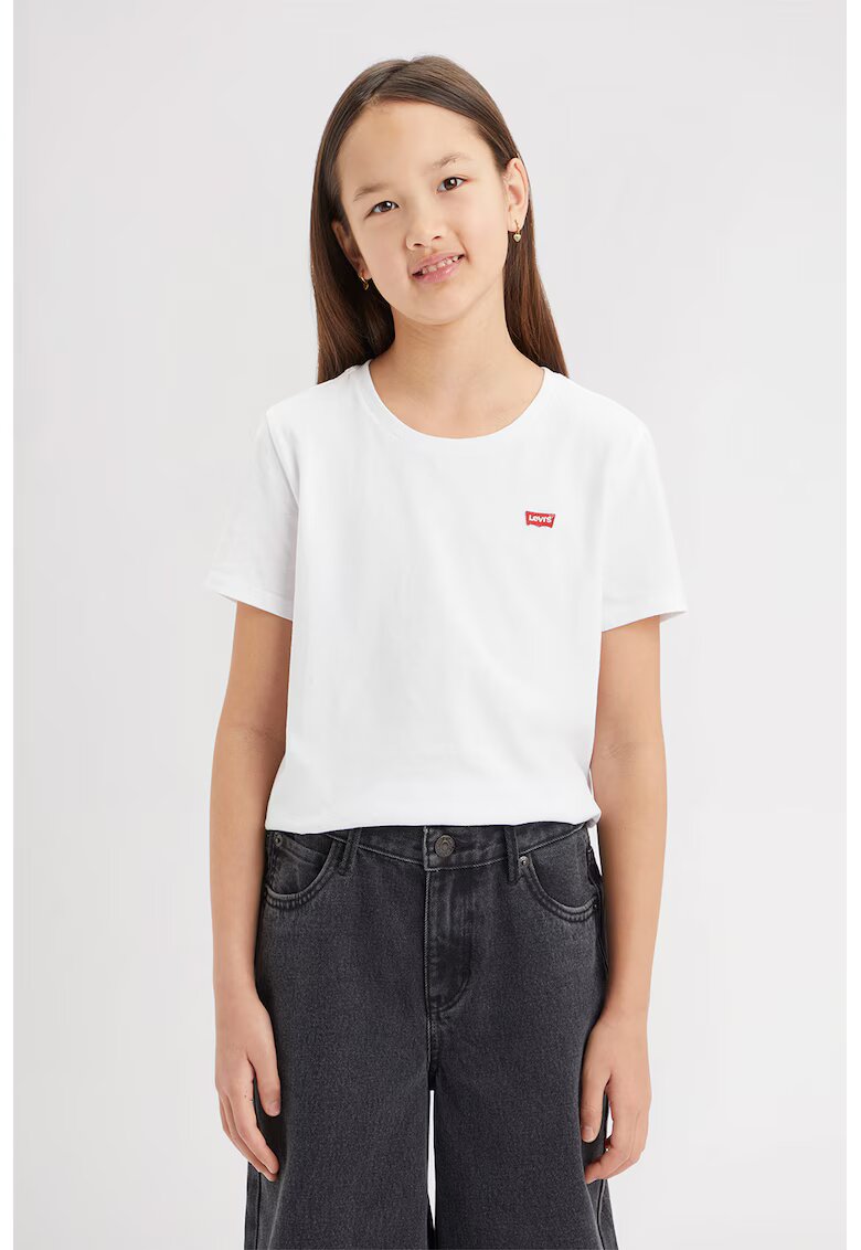 Levi's Tricou cu decolteu la baza gatului Batwing Chest Hit - Alb