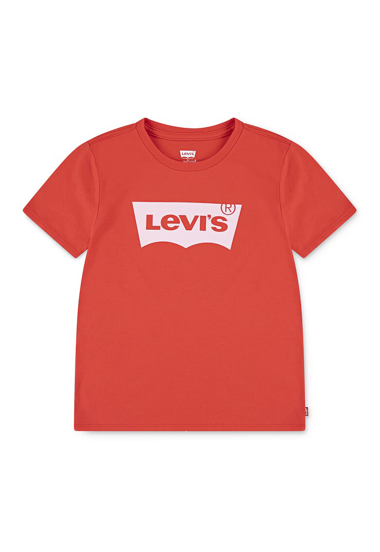 Levi's Tricou cu decolteu la baza gatului si logo pe piept Batwing - Portocaliu