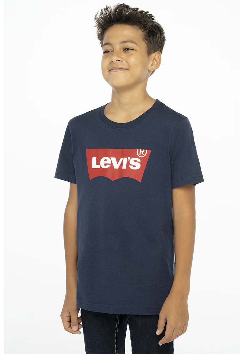 Levi's Tricou cu imprimeu logo - Rosu/Bleumarin