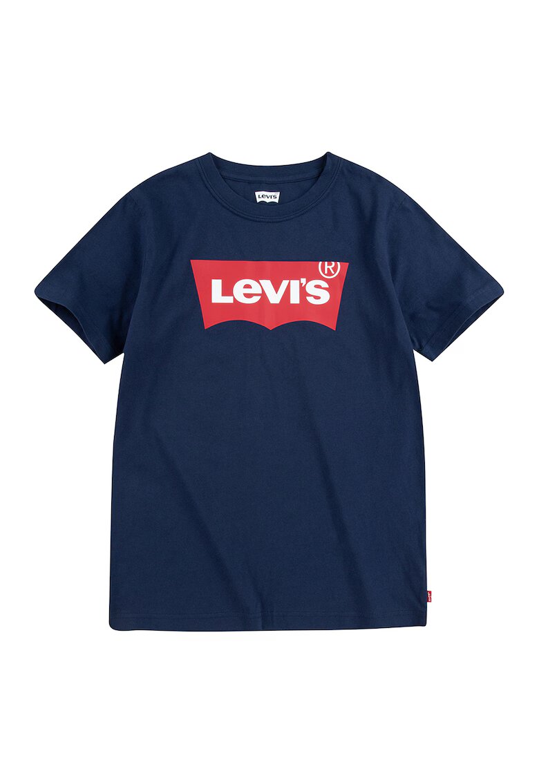 Levi's Tricou de bumbac cu decolteu la baza gatului - Rosu/Bleumarin