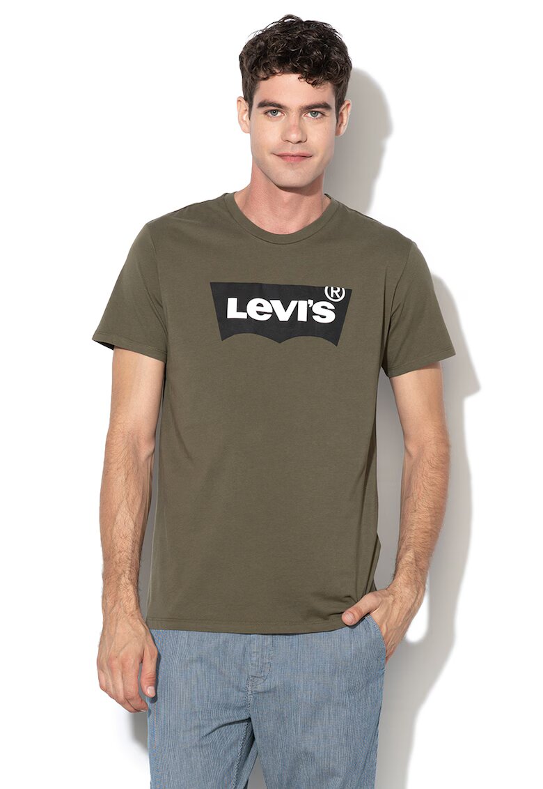 Levi's Tricou de bumbac cu imprimeu logo - Alb/Negru/Kaki