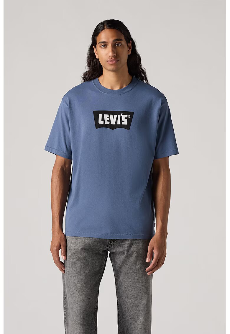 Levi's Tricou de bumbac cu imprimeu logo - Albastru lavanda
