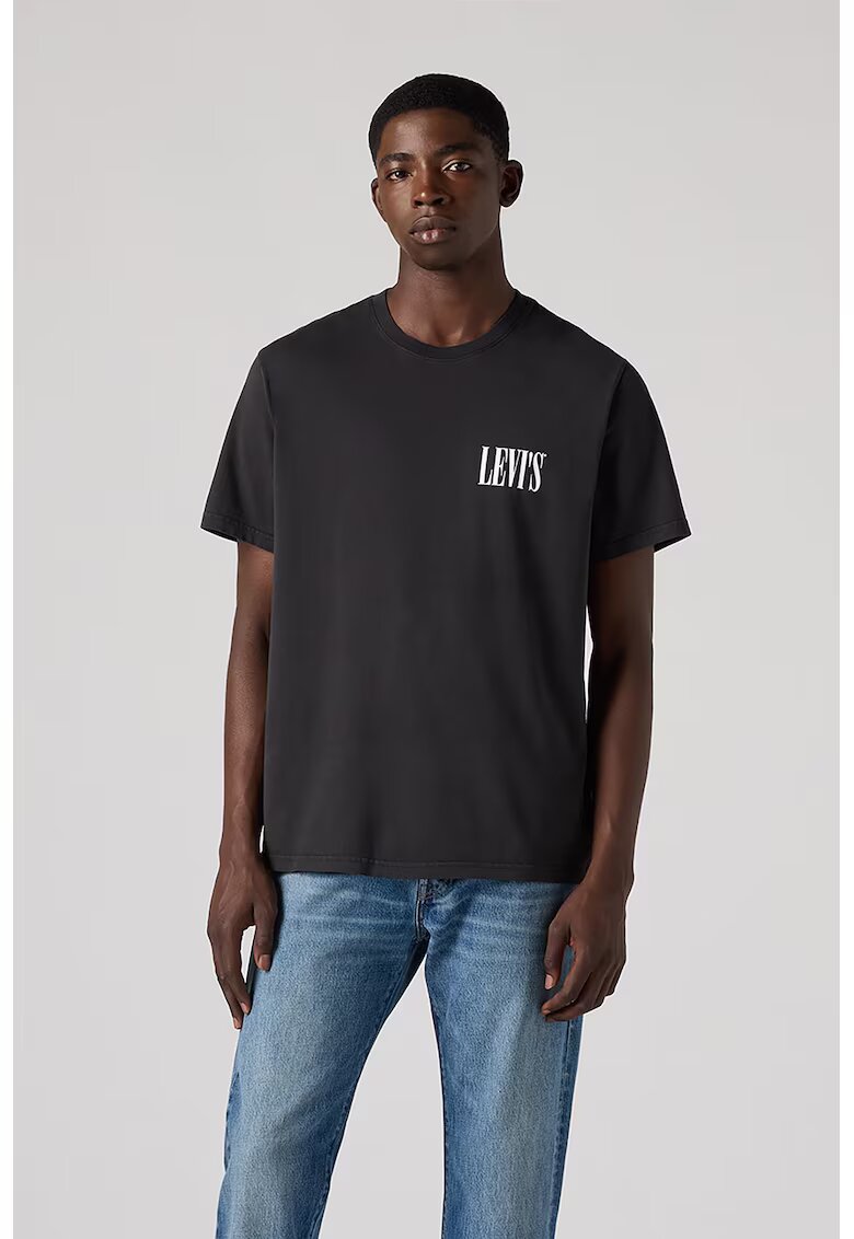 Levi's Tricou lejer de bumbac - Gri antracit melange/Alb optic
