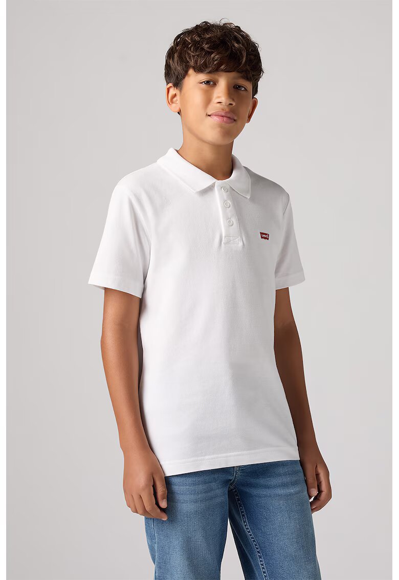 Levi's Tricou polo din bumbac pique - Alb optic