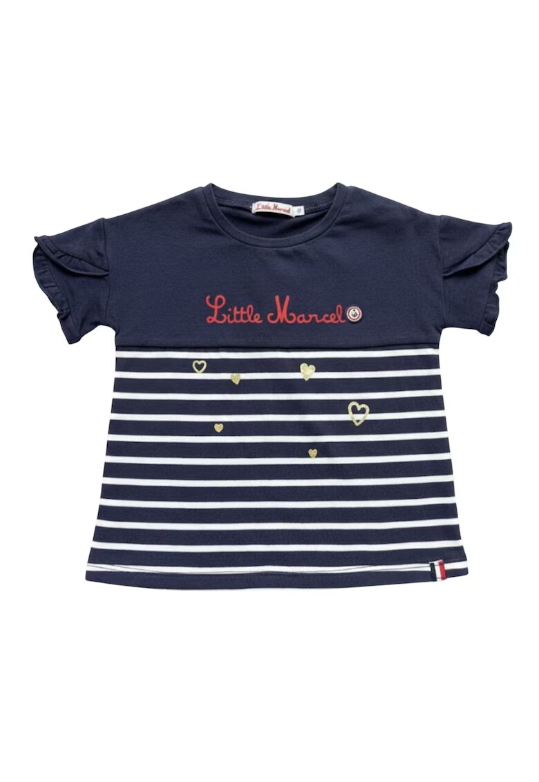 Little Marcel Tricou copii - cu dungi - bumbac/elastan - albastru/alb
