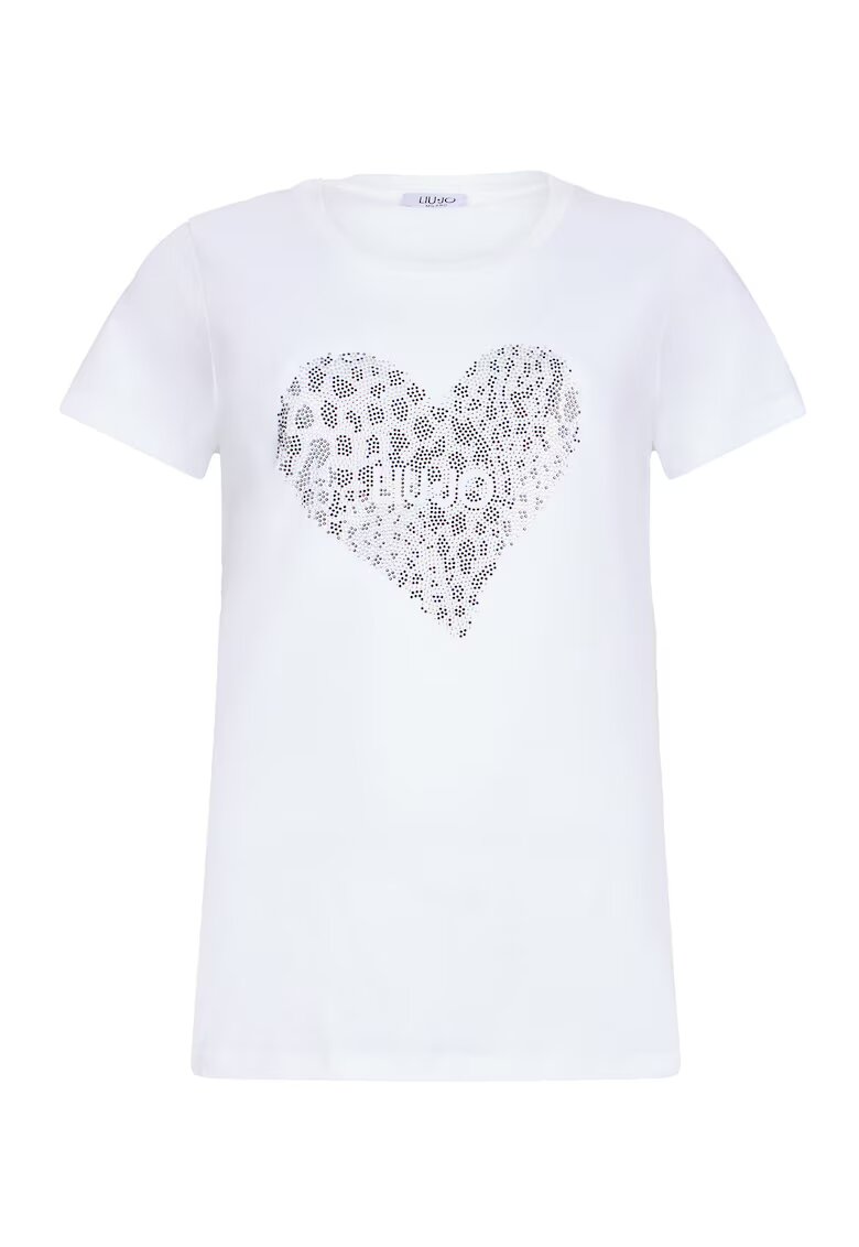 Liu Jo Tricou de bumbac cu strasuri - Alb