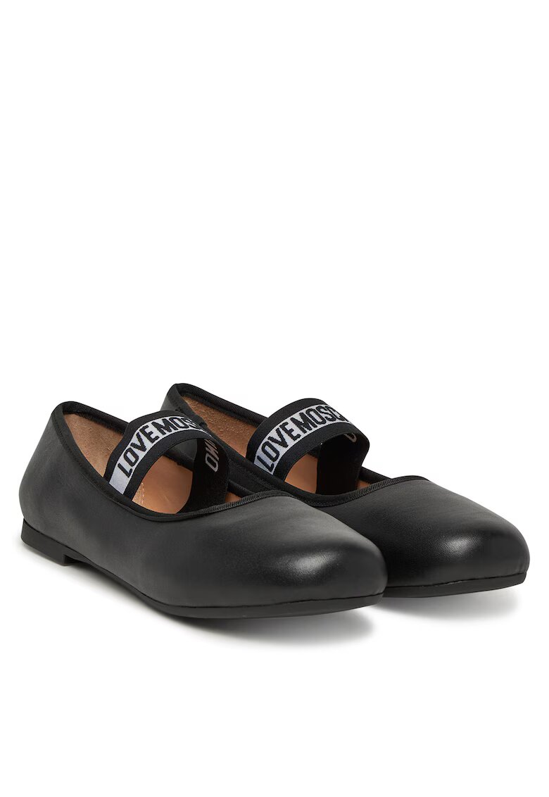 Love Moschino Balerini de dama piele naturala - negru