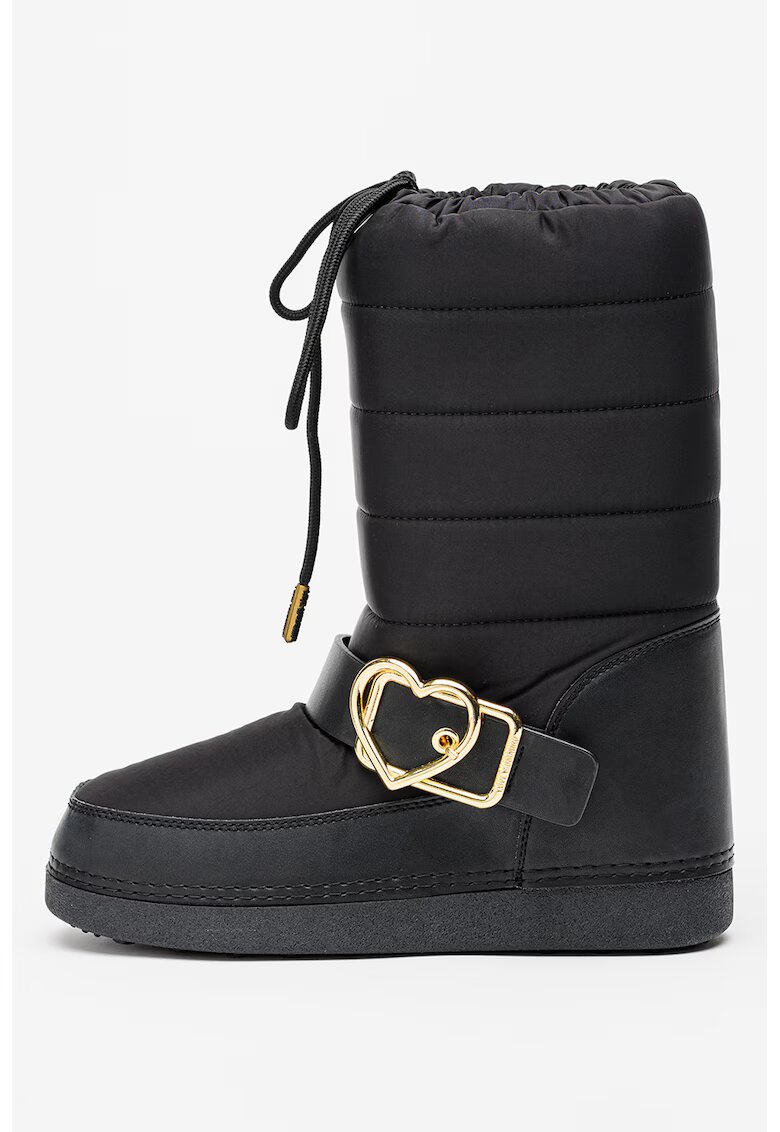 Love Moschino Ghete flatform de piele ecologica - Negru
