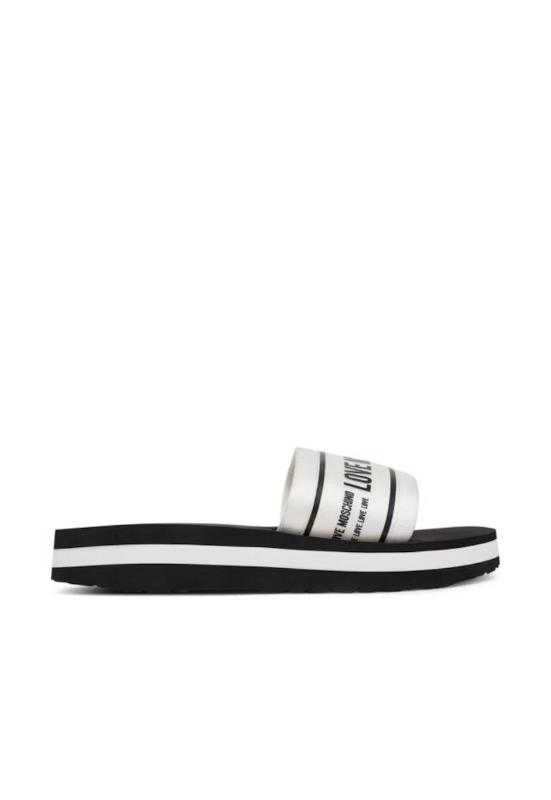 Love Moschino Papuci dama - alb-negru