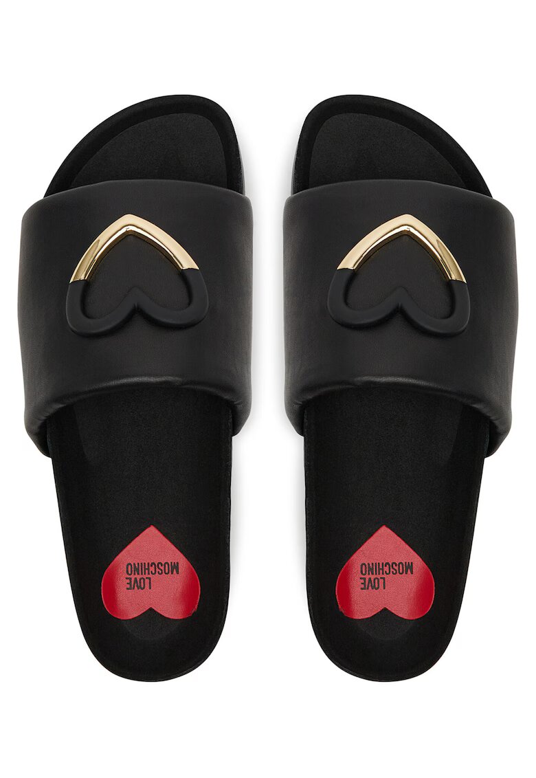 Love Moschino Papuci dama piele naturala - negru