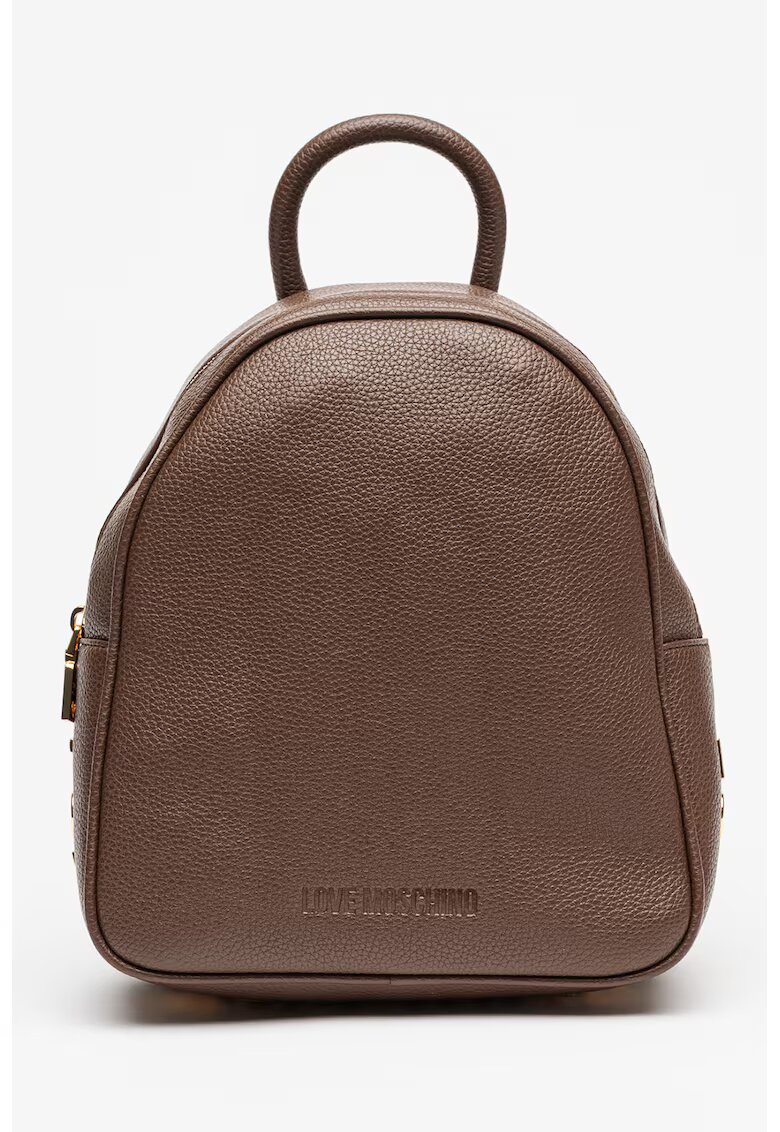 Love Moschino Rucsac din piele ecologica cu logo metalic supradimensionat Zaino - Maro