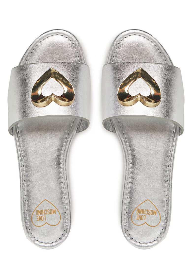 Love Moschino Slapi dama - argintiu - piele naturala