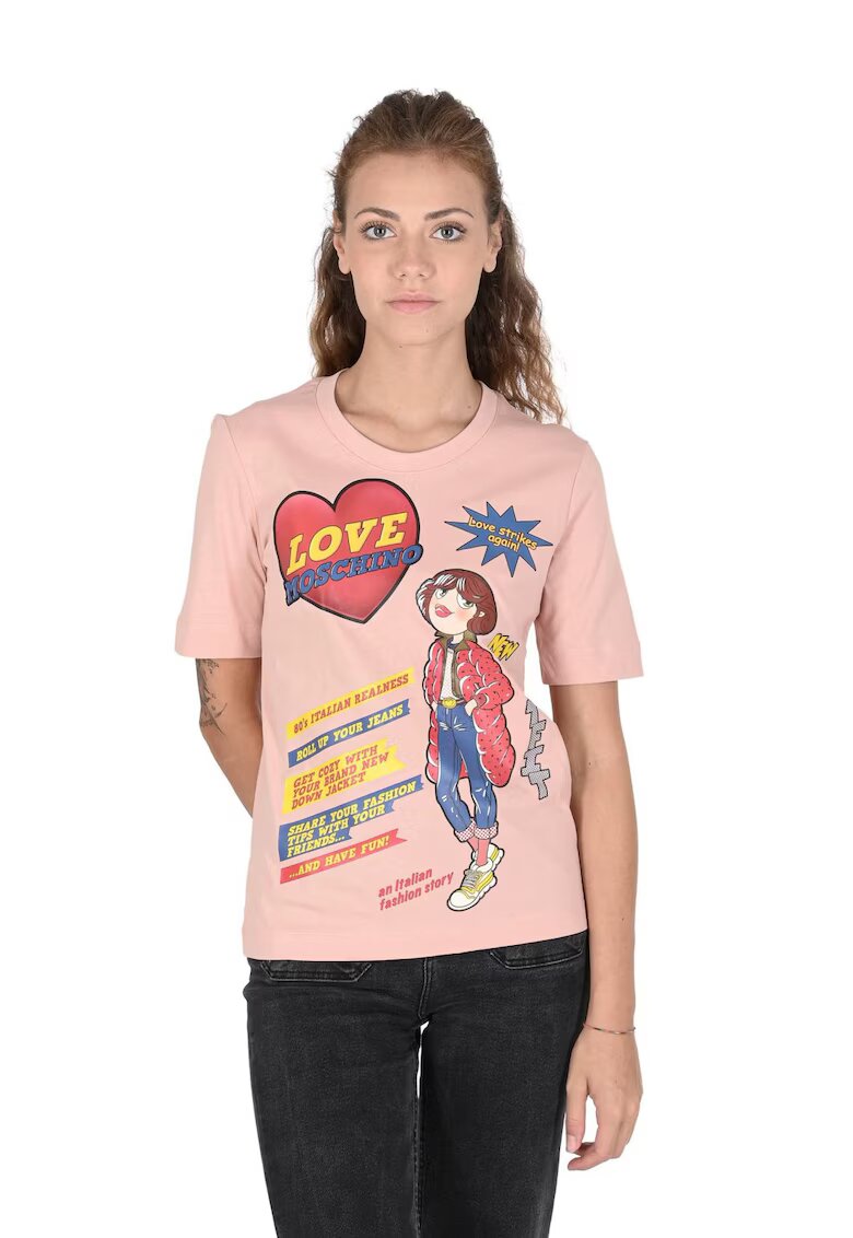 Love Moschino Tricou dama 101688 Roz - Roz
