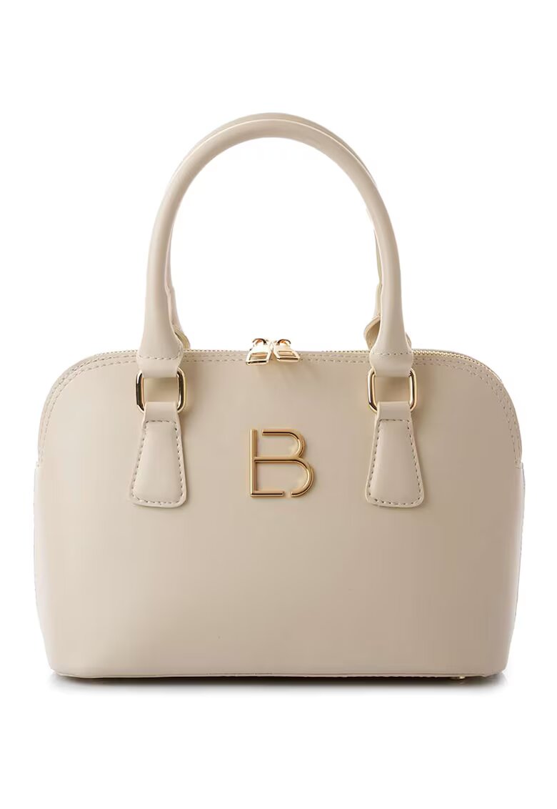 Lucky Bees Geanta crossbody din piele ecologica cu logo metalic - Crem