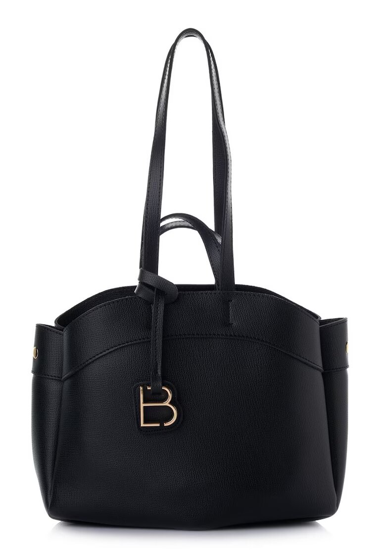 Lucky Bees Geanta tote din piele ecologica cu barete multiple - Negru - 23 x 35 x 15 cm