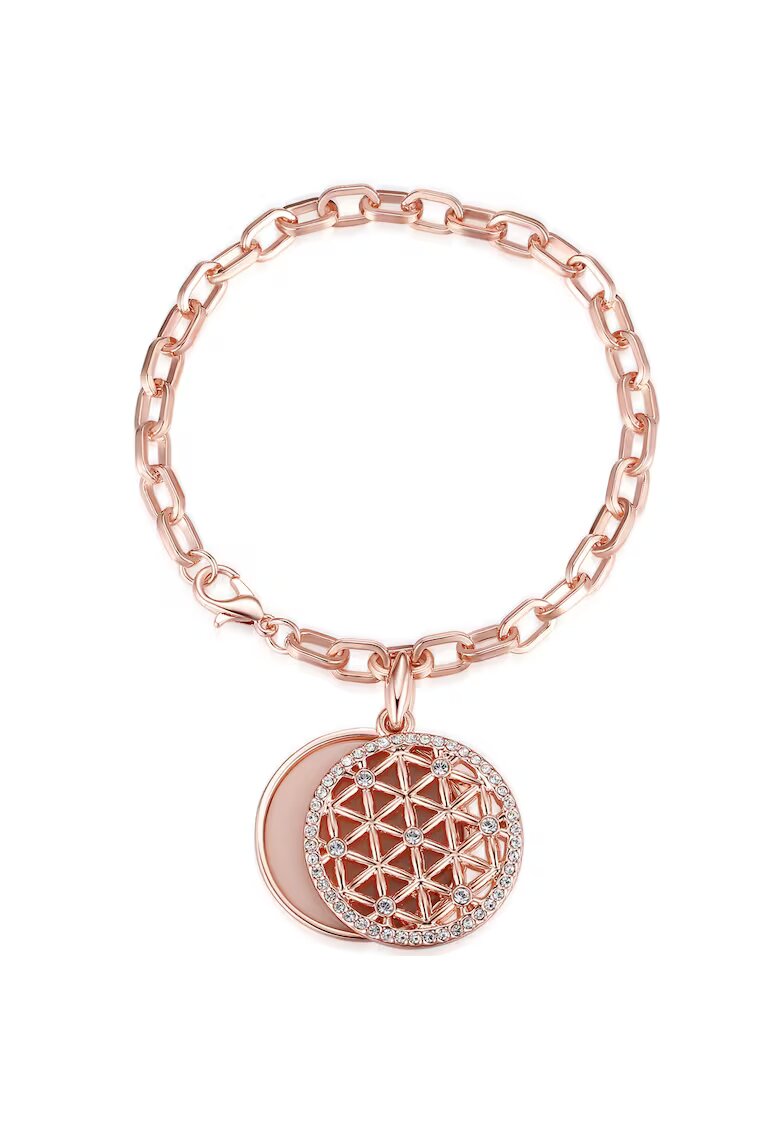 Lulu  Jane Bratara placata cu aur de 14K si decorata cu cristale - Auriu rose