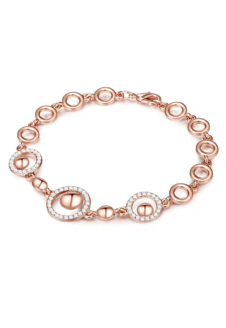 Lulu  Jane Bratara placata cu aur de 14K si decorata cu cristale europene - Auriu rose