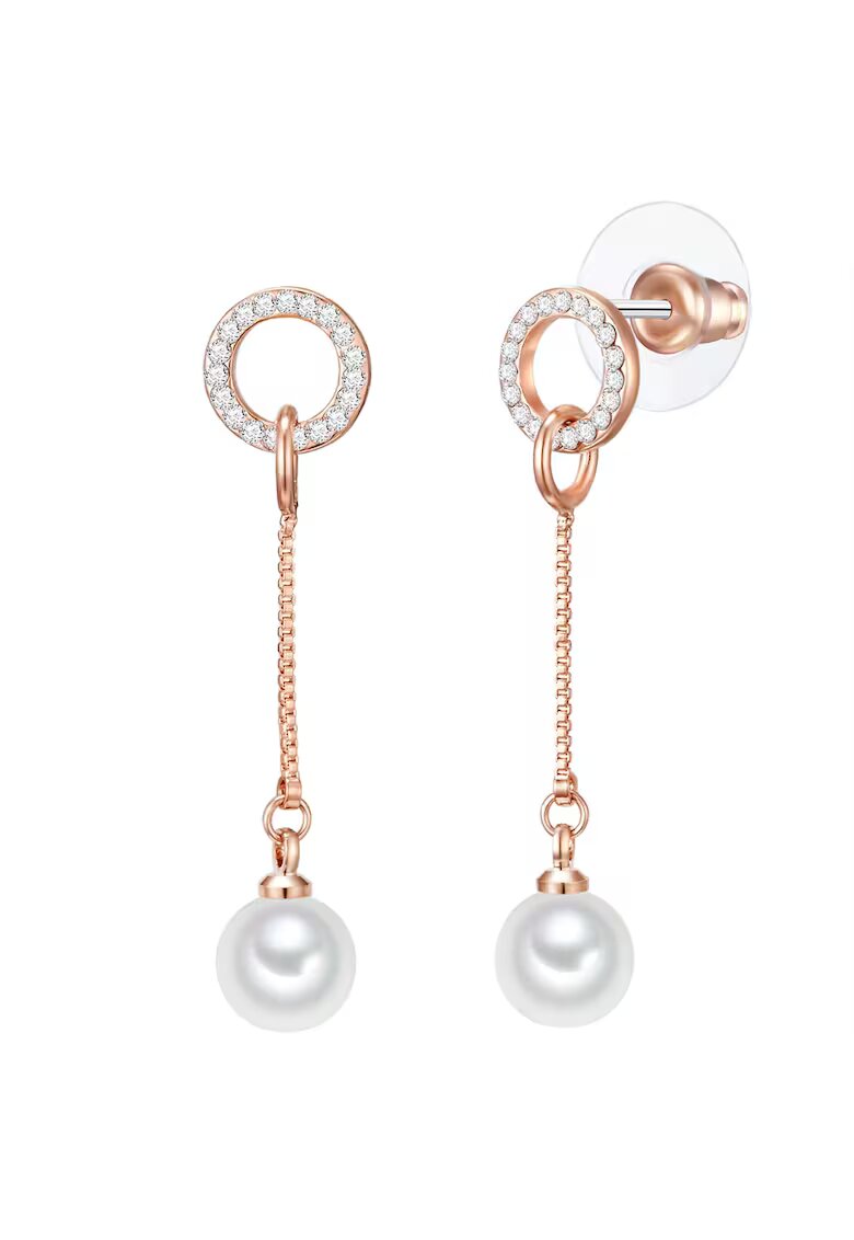 Lulu  Jane Cercei drop din aur rose de 14K decorati cu perle sintetice - Auriu rose