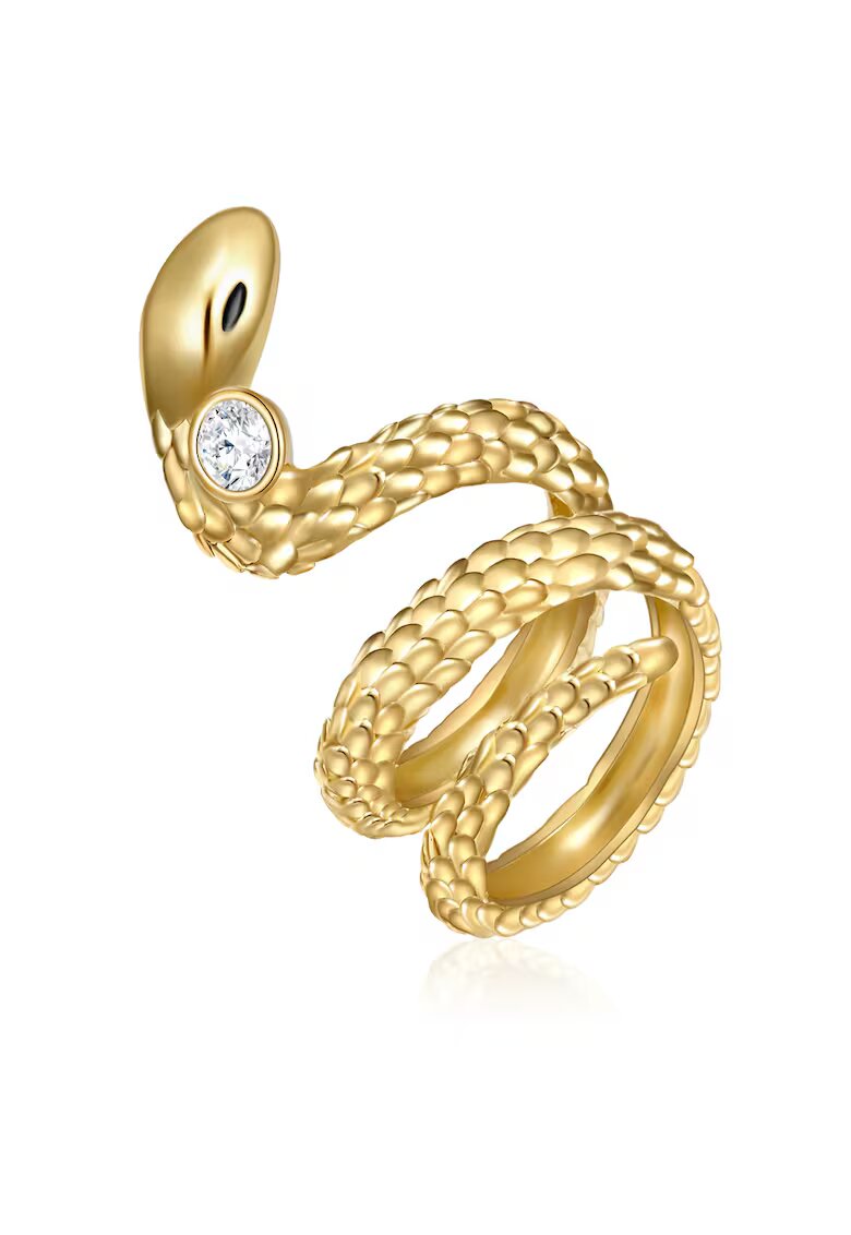 Lulu  Jane Inel placat cu aur de 14K - cu model sarpe