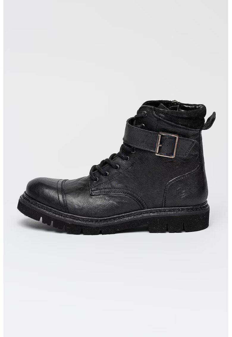 Lumberjack Bocanci de piele Mastro - Negru