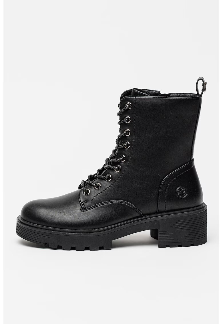 Lumberjack Bocanci demiwedge de piele ecologica - Negru