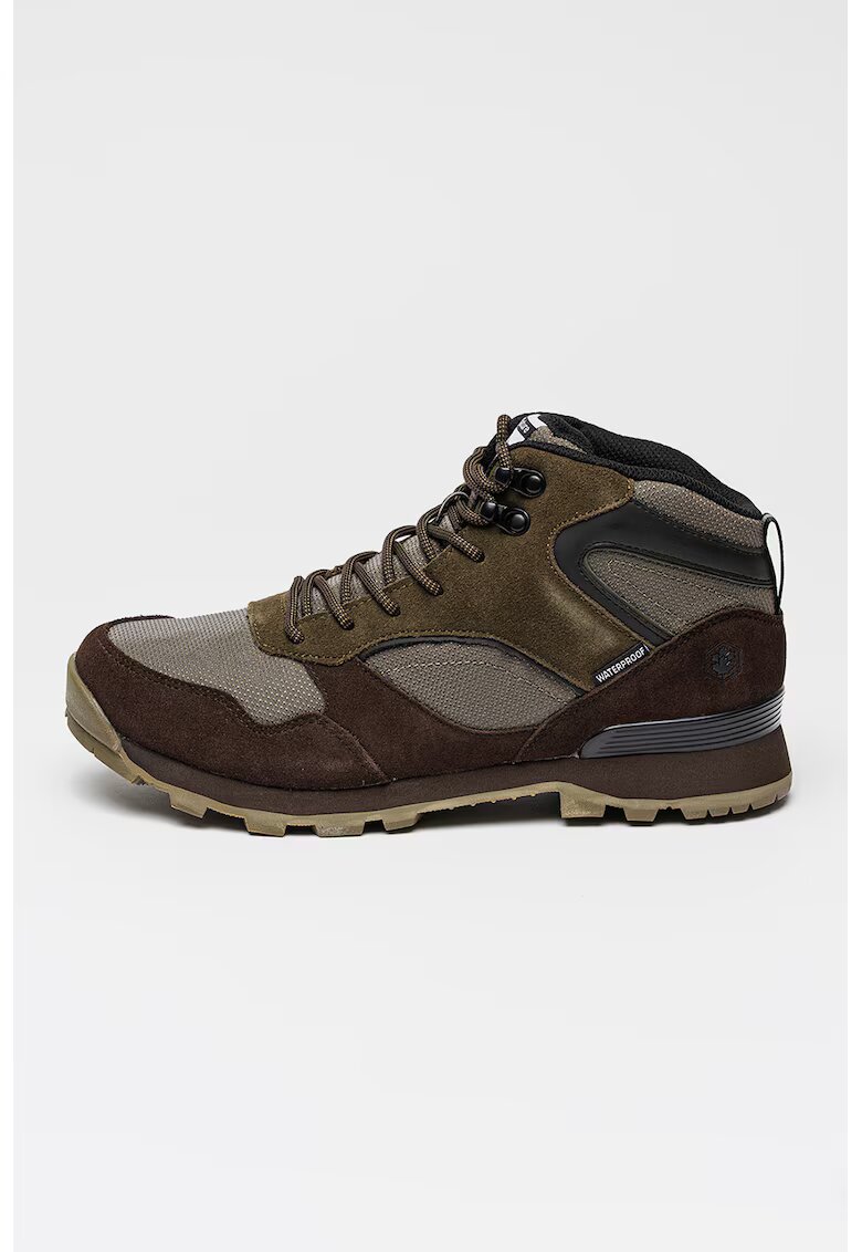 Lumberjack Bocanci mid-cut impermeabili cu garnituri de piele Frontier - Maro inchis/Kaki inchis