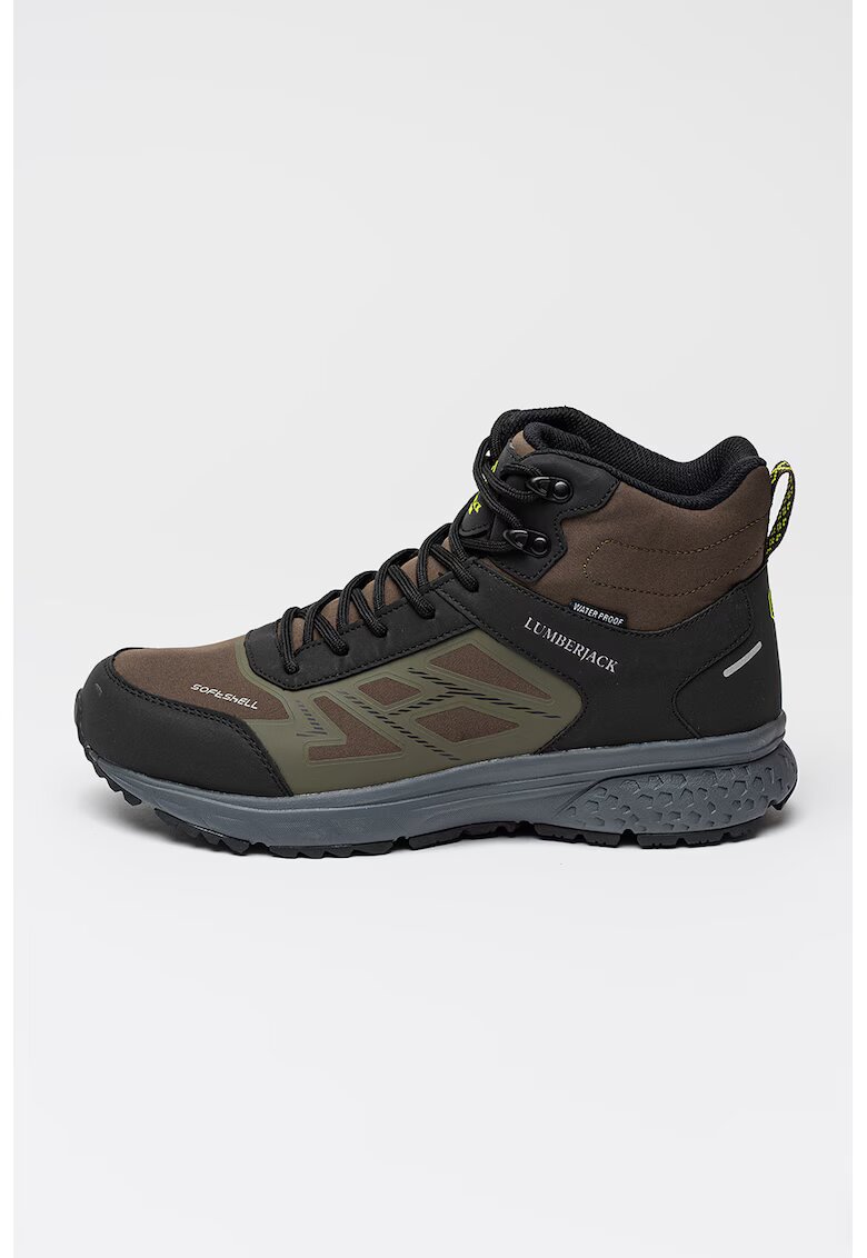 Lumberjack Cizme mid-cut impermeabile Josep - Negru/Kaki inchis