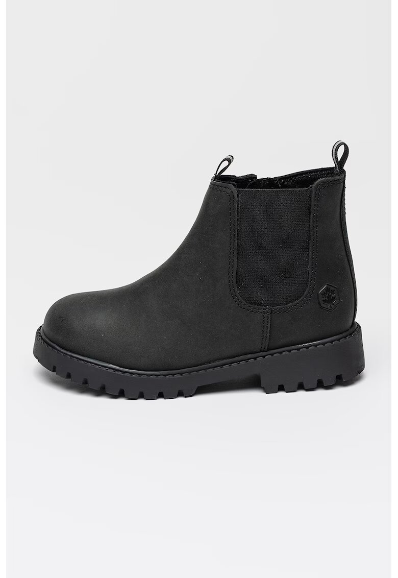 Lumberjack Ghete Chelsea de piele cu fermoar River - Negru