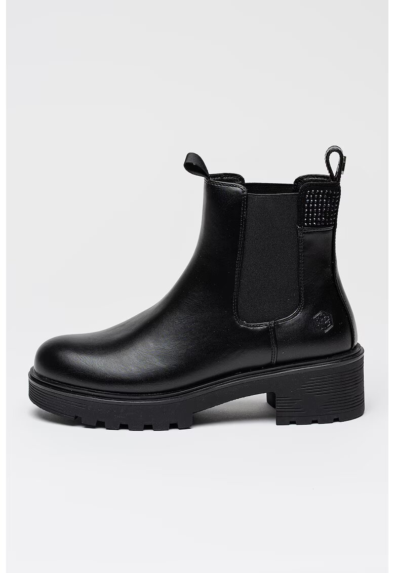 Lumberjack Ghete Chelsea de piele ecologica Ramone - Negru
