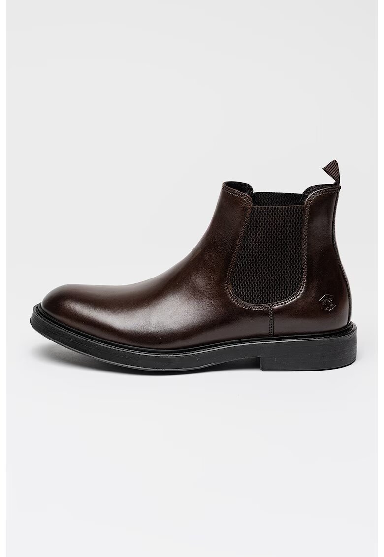 Lumberjack Ghete Chelsea de piele Lenard - Maro cognac