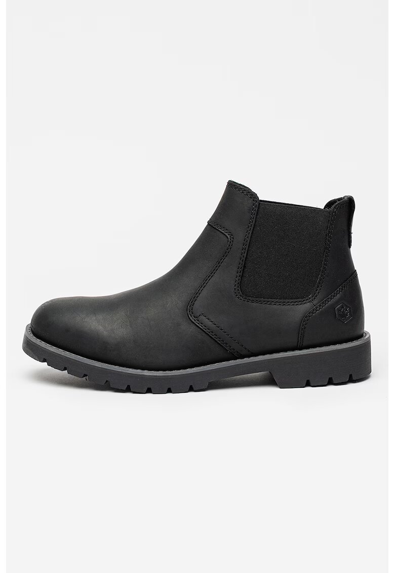 Lumberjack Ghete Chelsea de piele - Negru stins