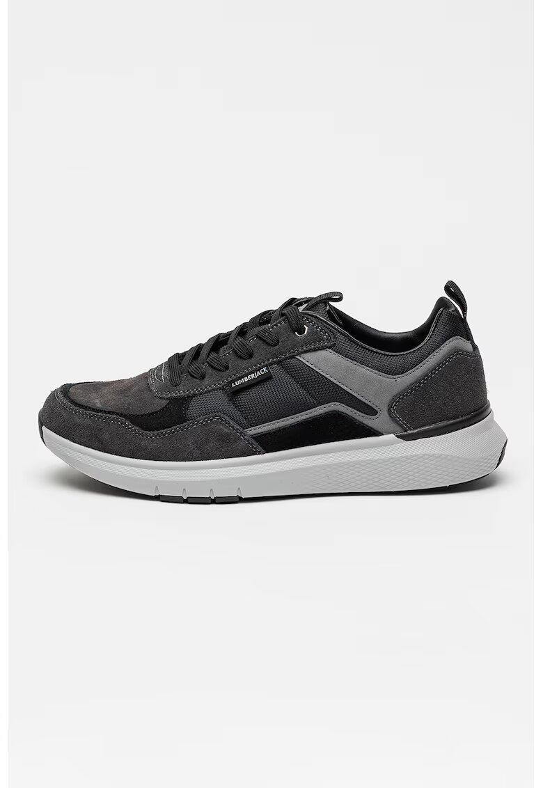 Lumberjack Pantofi sport cu insertii de piele intoarsa - Gri antracit