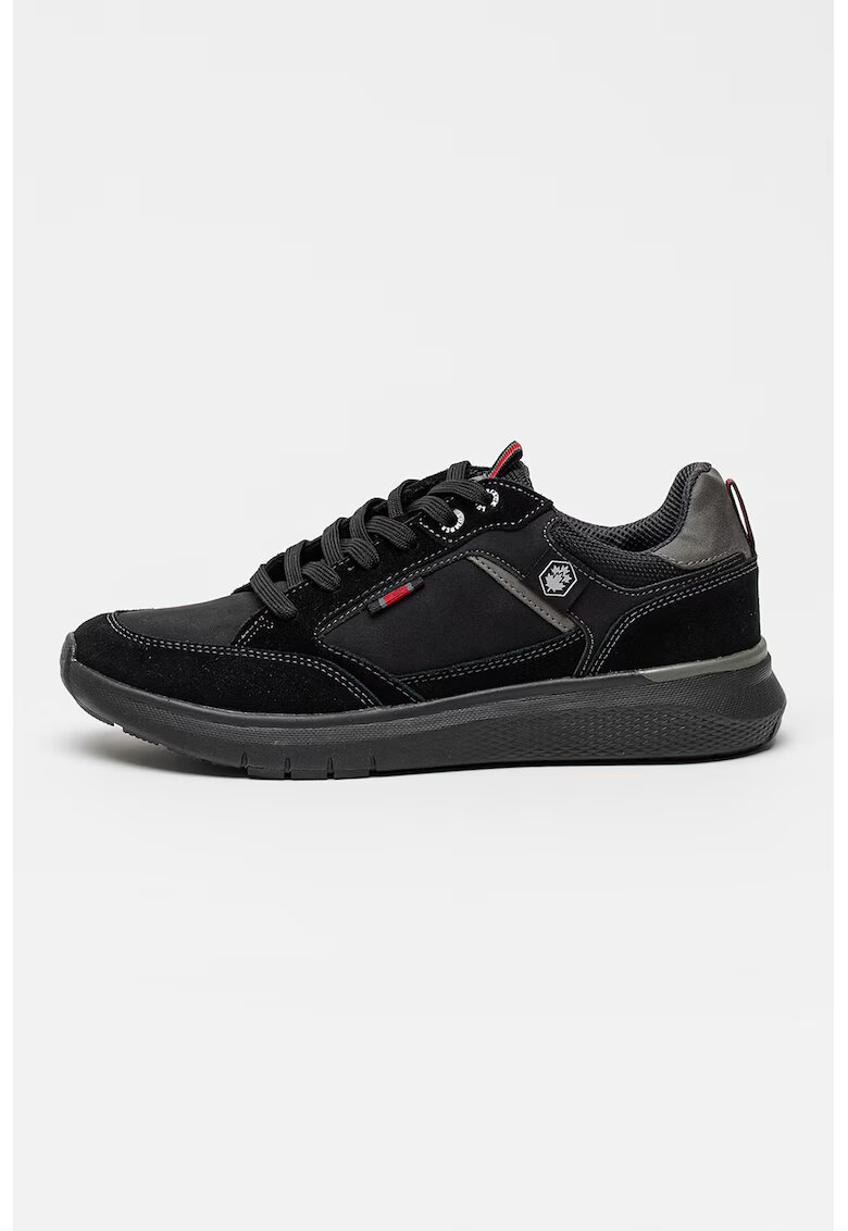 Lumberjack Pantofi sport cu segmente de piele intoarsa - Negru stins