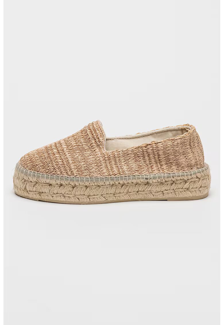 Manebi Espadrile flatform uni - Bej inchis