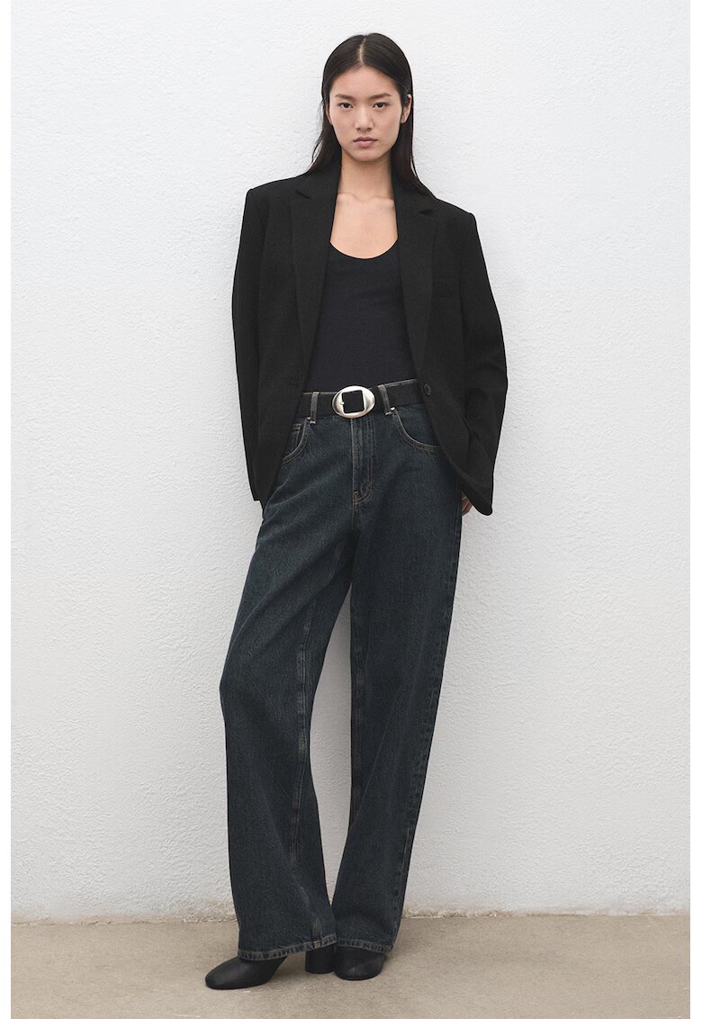 Mango Sacou uni cu buzunare laterale - Negru
