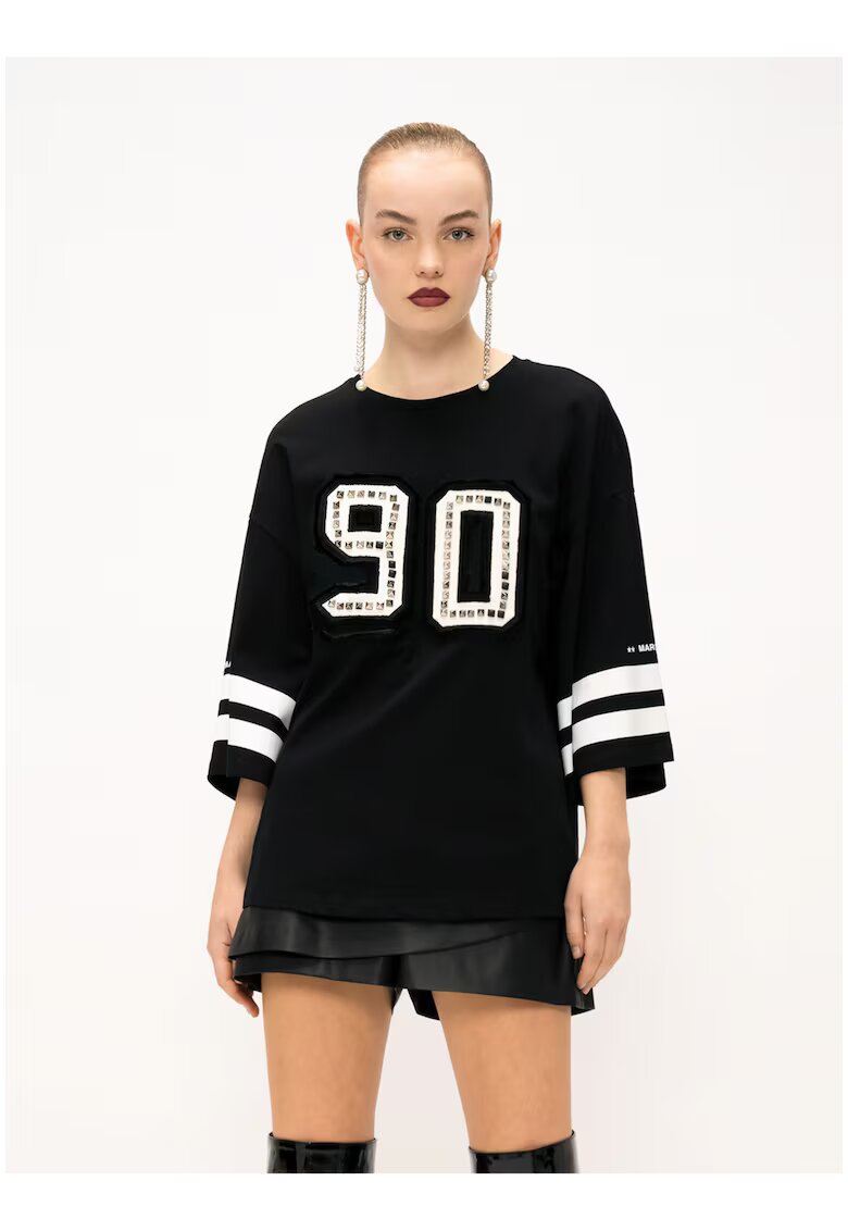 Marc Ellis Tricou din bumbac cu maneci evazate - Negru