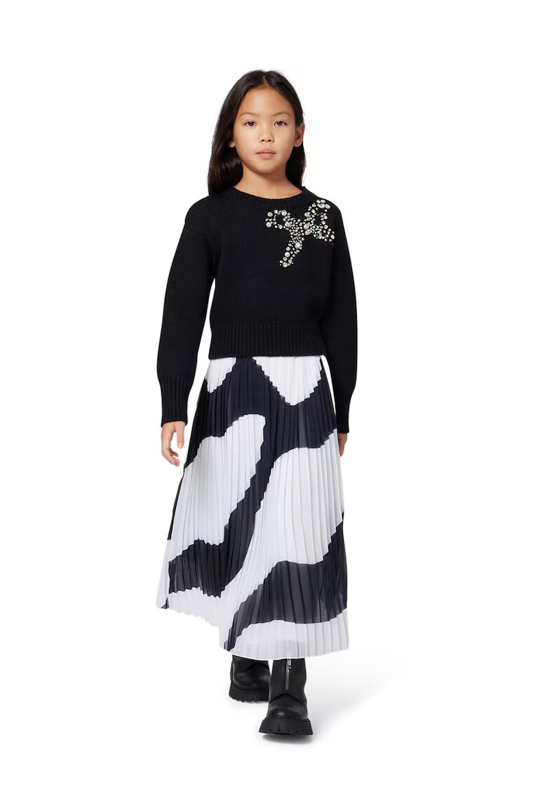 MARC JACOBS Fusta lunga cu croiala evazata - Alb/Negru