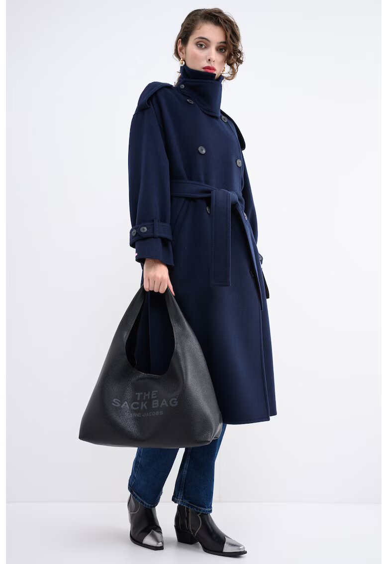 MARC JACOBS Geanta hobo din piele The Sack - Negru