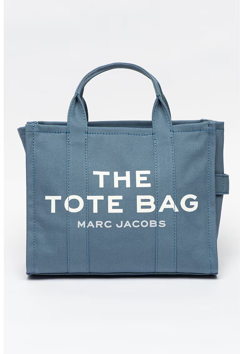 MARC JACOBS Geanta tote medie cu imprimeu logo si bareta detasabila The Canvas - Alb/Albastru