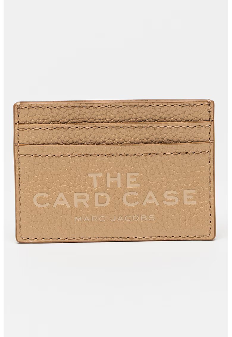 MARC JACOBS Portcart de piele cu logo - Maro nisip