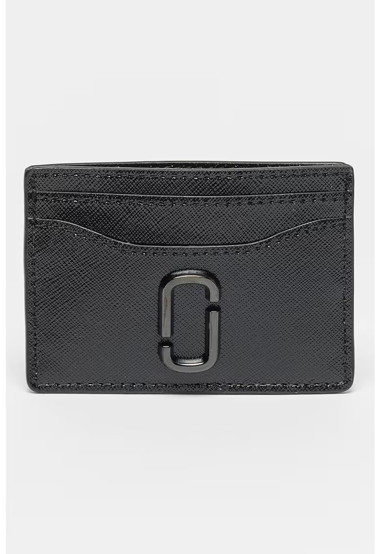 MARC JACOBS Portcart de piele cu logo metalic The Utility - Negru