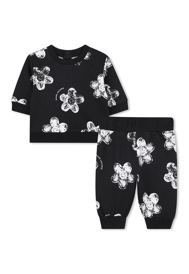 MARC JACOBS Set de pantaloni si bluza cu imprimeu - 2 piese - Alb/Negru