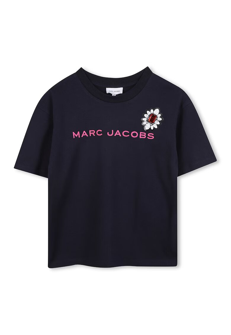 MARC JACOBS Tricou din bumbac cu logo - Albastru ultramarin
