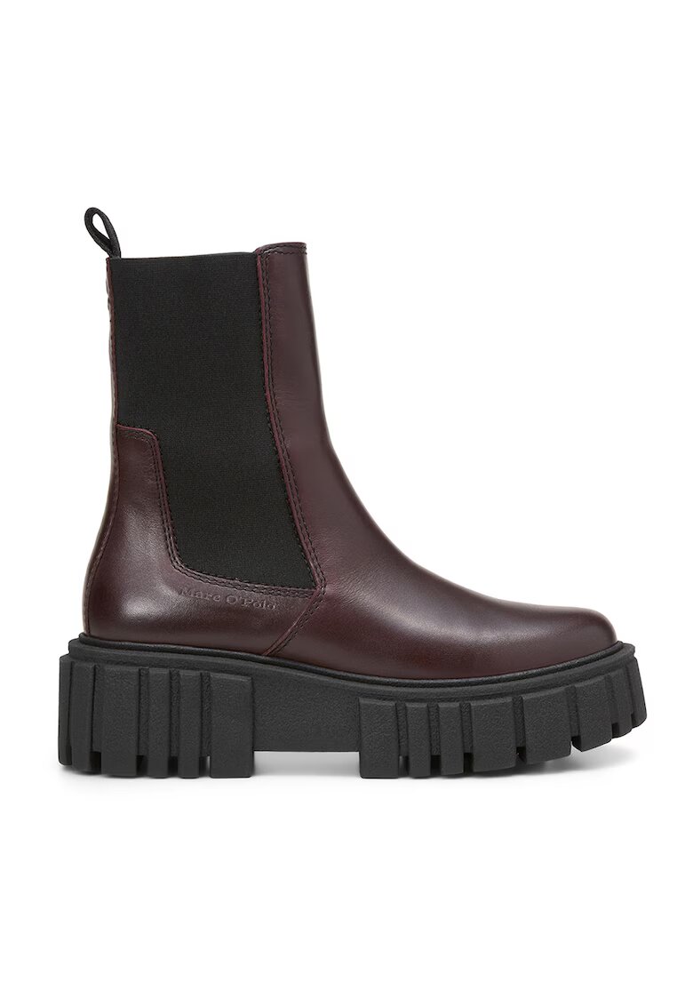 Marc O'Polo Ghete Chelsea de piele - Maro inchis