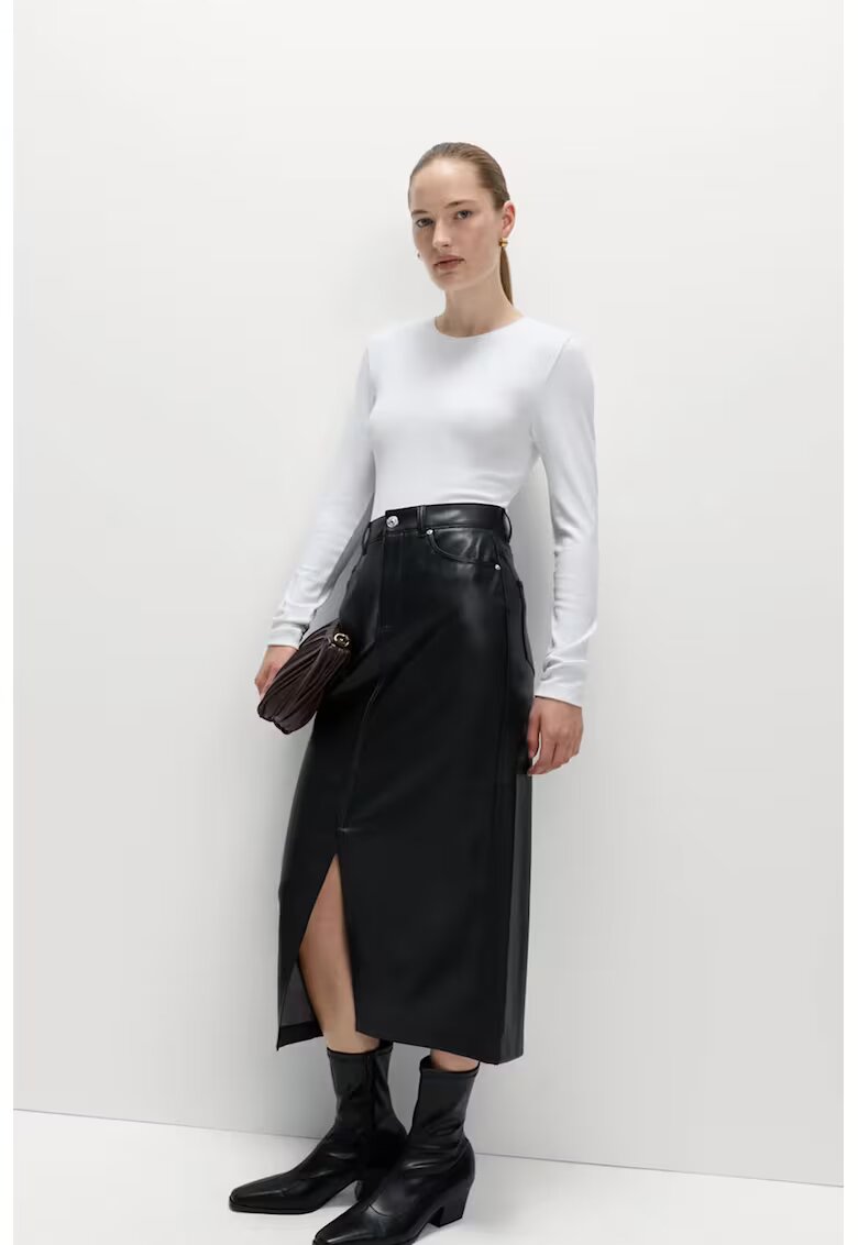 Marks  Spencer Bluza slim-fit cu decolteu la baza gatului - Alb