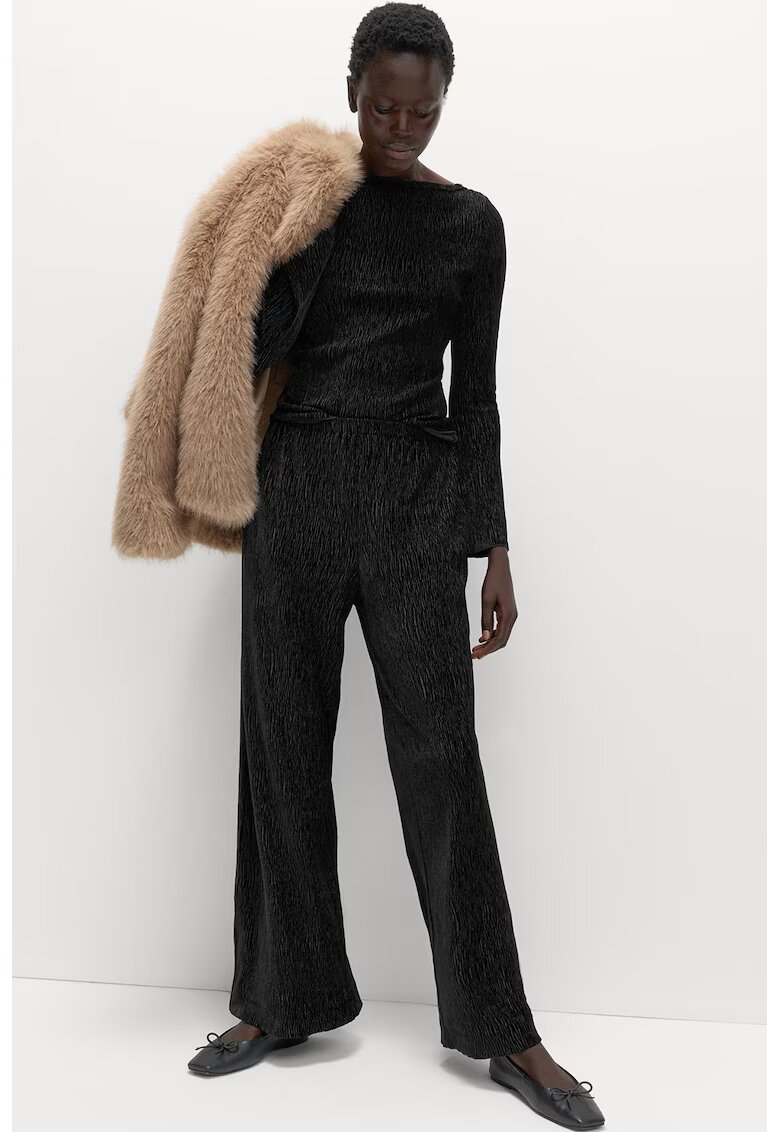 Marks  Spencer Bluza texturata cu maneci evazate - Negru
